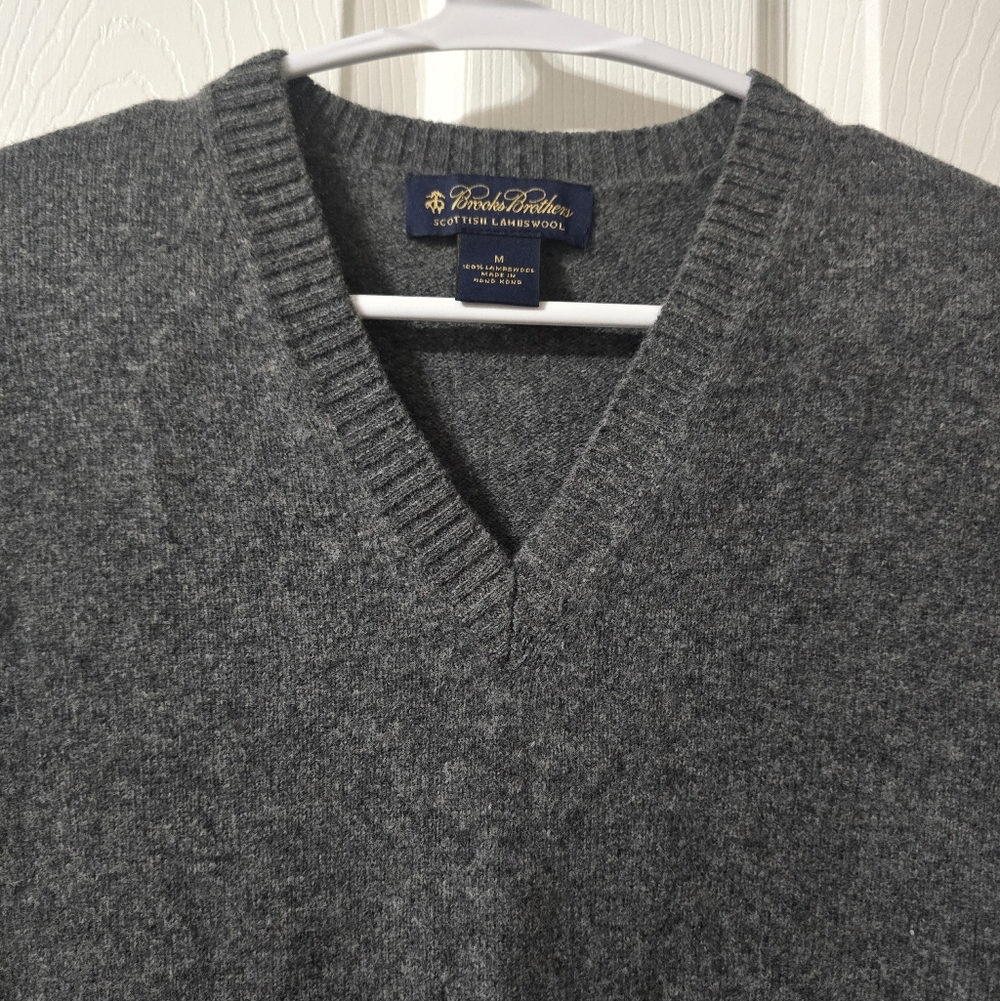 Vintage Lambswool Sweater Vest by Brooks Brothers, Dark Gray, V-Neck, EUC! - Picture 3 of 12